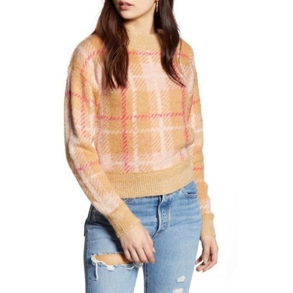 BP. Plaid Crewneck Long Sleeve Cozy Sweater - Picture 2 of 14